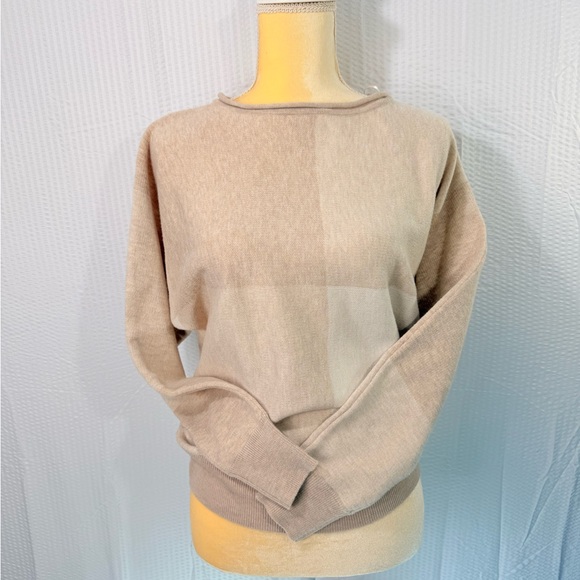 Tahari Womens Sweater Beige Cream Dolman Sleeve Pullover Size S Wool Blend - Picture 1 of 10
